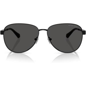 imageMichael Kors Womens Mk1160 Biarritz Aviator SunglassesShiny BlackDark Grey Solid