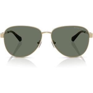 imageMichael Kors Womens Mk1160 Biarritz Aviator SunglassesShiny Light GoldGreen Solid