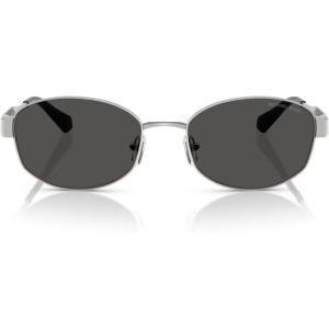imageMichael Kors Womens Mk1161 Monte Carlo Oval SunglassesSilverDark Grey Solid