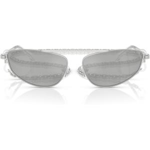 imageMichael Kors Womens Mk1164 Buenos Aires Oval SunglassesSilver ShinySilver Mirrored