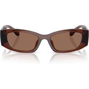 imageMichael Kors Womens Mk2243u Rhodes Universal Fit Oval SunglassesBrown TransparentBrown Solid