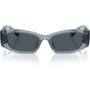 imageMichael Kors Womens Mk2243u Rhodes Universal Fit Oval SunglassesDenim TransparentBlue Grey Solid