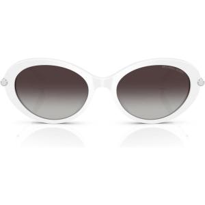 imageMichael Kors Womens Mk2245u Rockaway Universal Fit Oval SunglassesOptic WhiteDark Grey Gradient