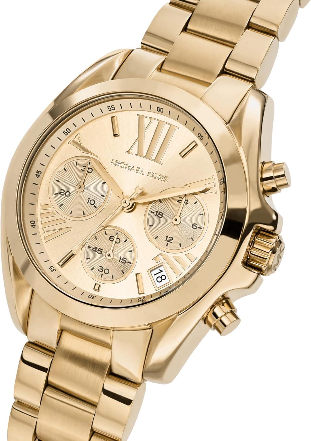 imageMichael Kors Bradshaw Womens Watch Stainless Steel Chronograph Watch for Women with Steel or Leather Band36MM Gold