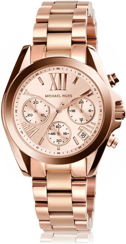 imageMichael Kors Bradshaw Womens Watch Stainless Steel Chronograph Watch for Women with Steel or Leather Band36MM Rose Gold