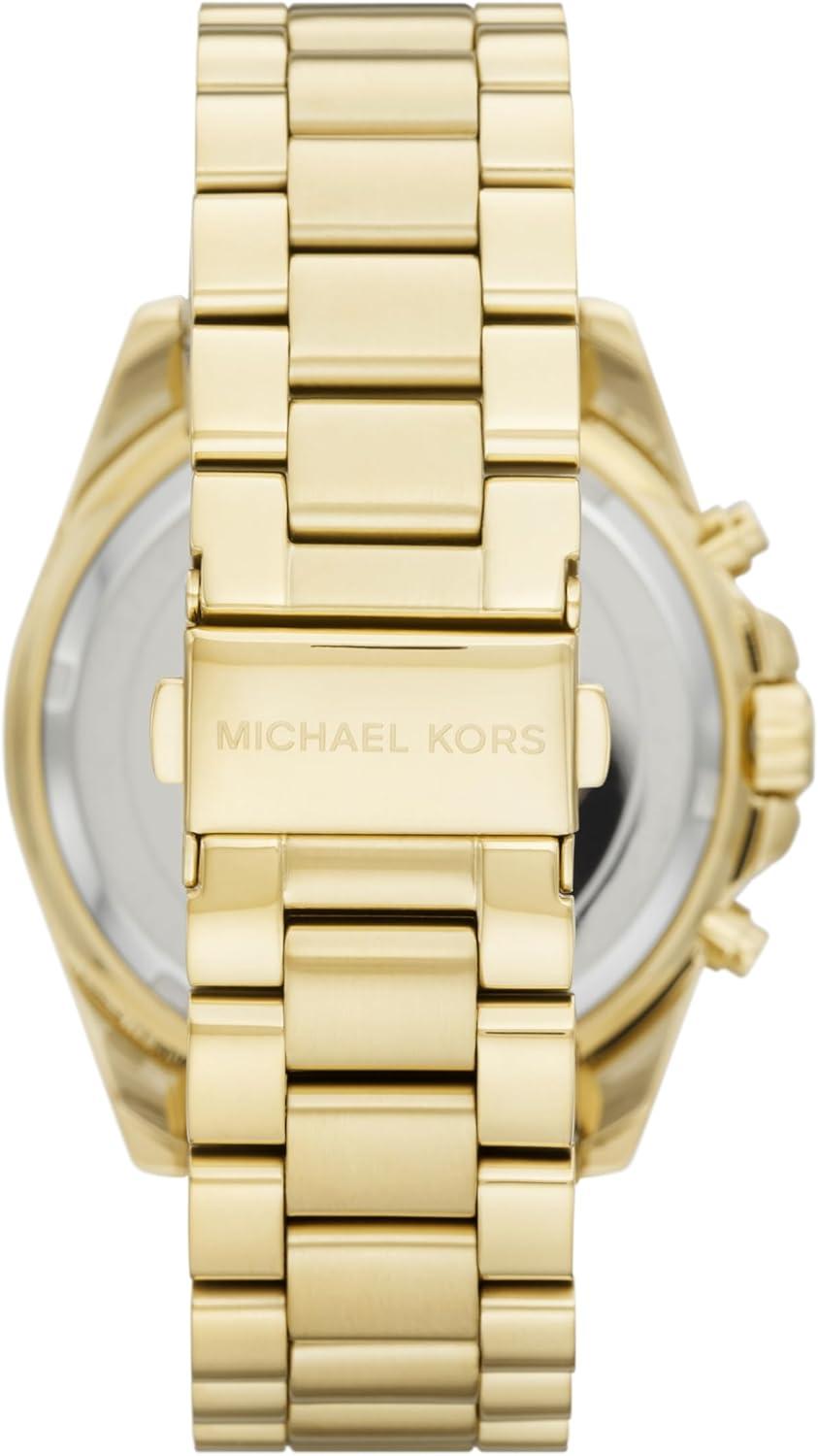 imageMichael Kors Bradshaw Womens Watch Stainless Steel Chronograph Watch for Women with Steel or Leather BandGoldBlack Dial