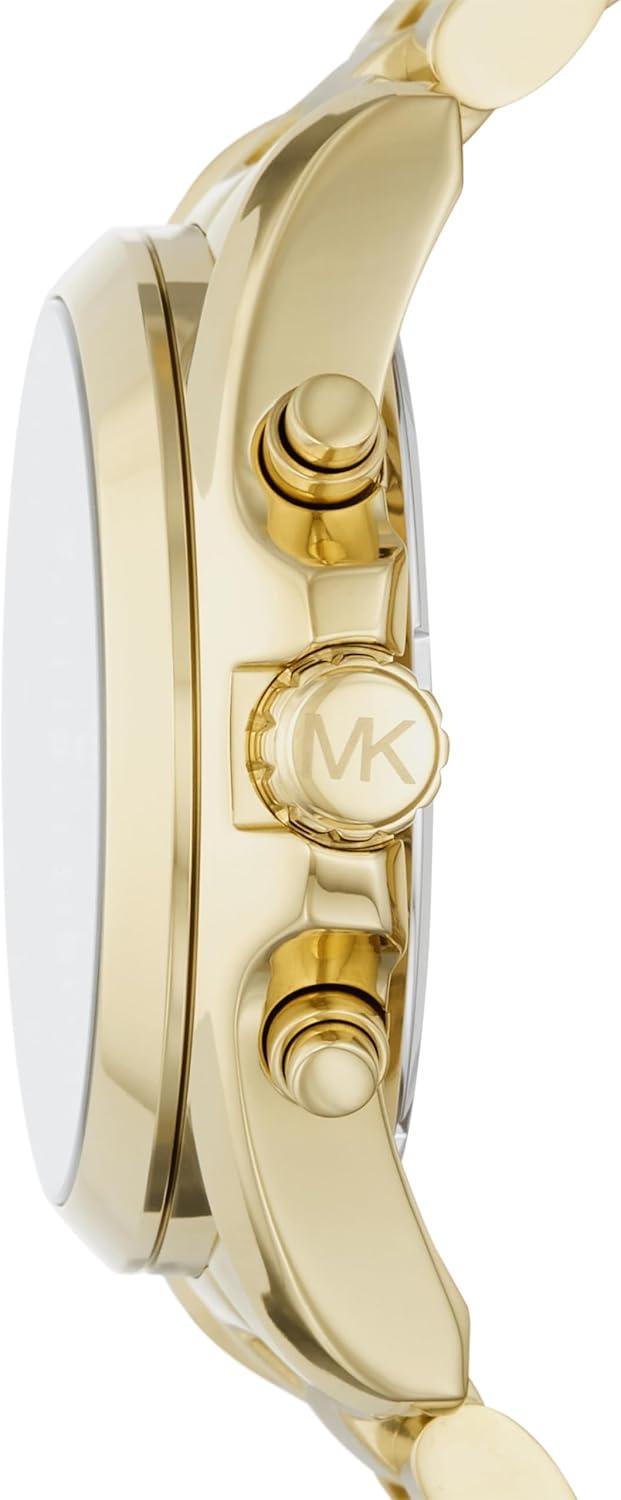 imageMichael Kors Bradshaw Womens Watch Stainless Steel Chronograph Watch for Women with Steel or Leather BandGoldBlack Dial