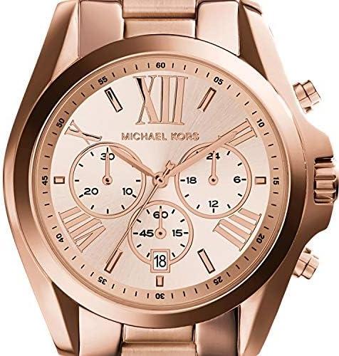 imageMichael Kors Bradshaw Womens Watch Stainless Steel Chronograph Watch for Women with Steel or Leather BandRose Gold Tone