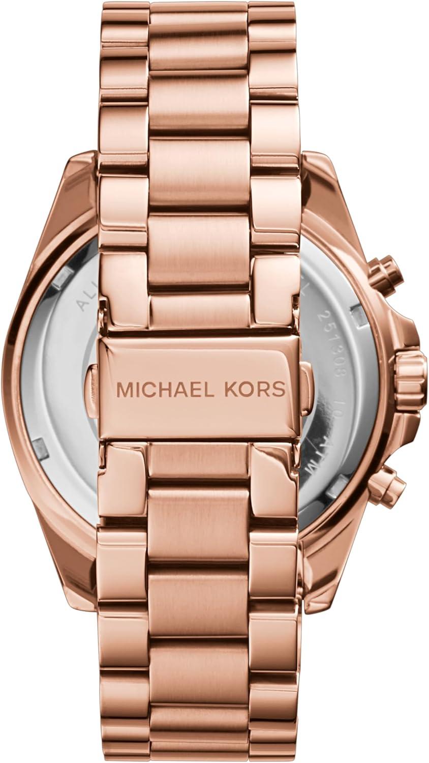 imageMichael Kors Bradshaw Womens Watch Stainless Steel Chronograph Watch for Women with Steel or Leather BandRose Gold Tone