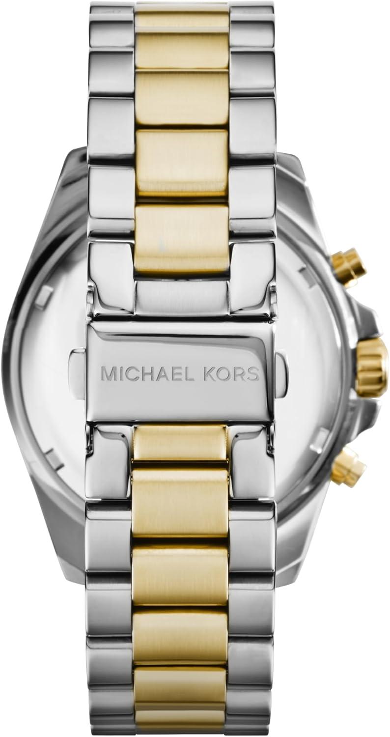 imageMichael Kors Bradshaw Womens Watch Stainless Steel Chronograph Watch for Women with Steel or Leather BandSilverGoldBlue Dial