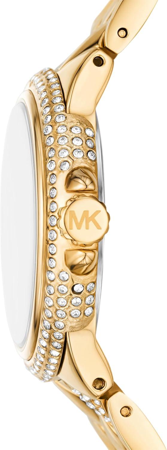 imageMichael Kors Mini Camille Womens Watch Stainless Steel Watch for Women with Steel or Leather BandGold Pave Quilt