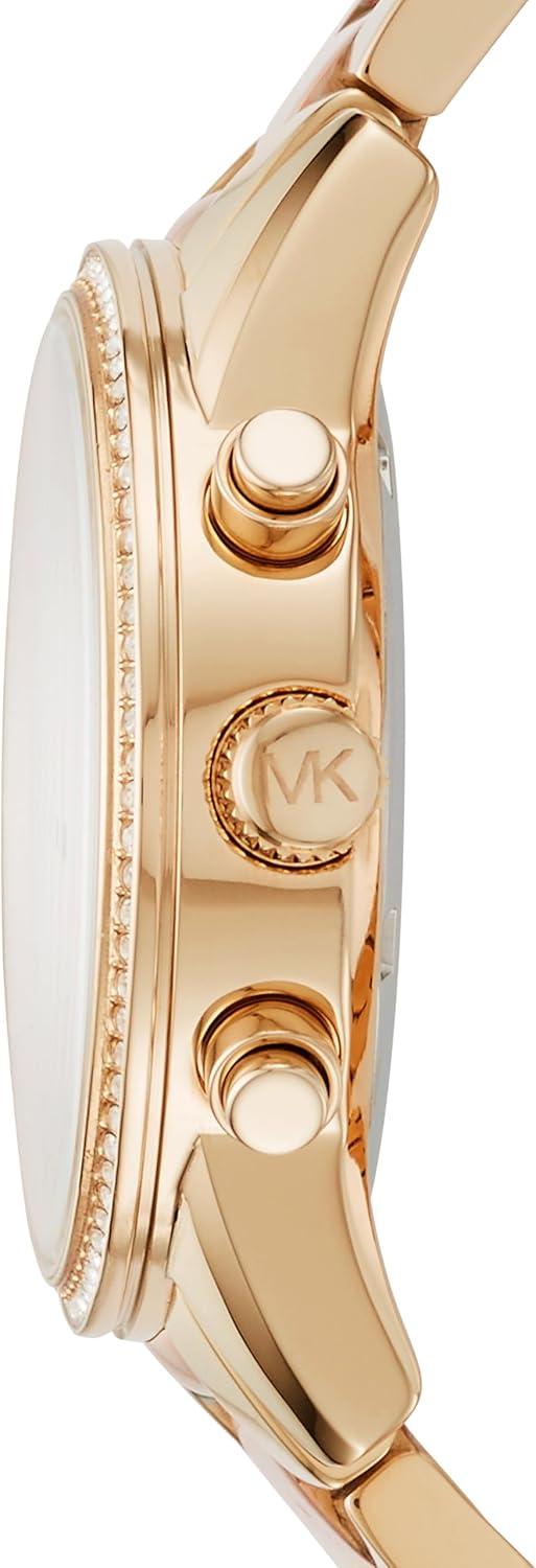 imageMichael Kors Ritz Womens Watch Stainless Steel and Pav Crystal Watch for WomenGoldPink