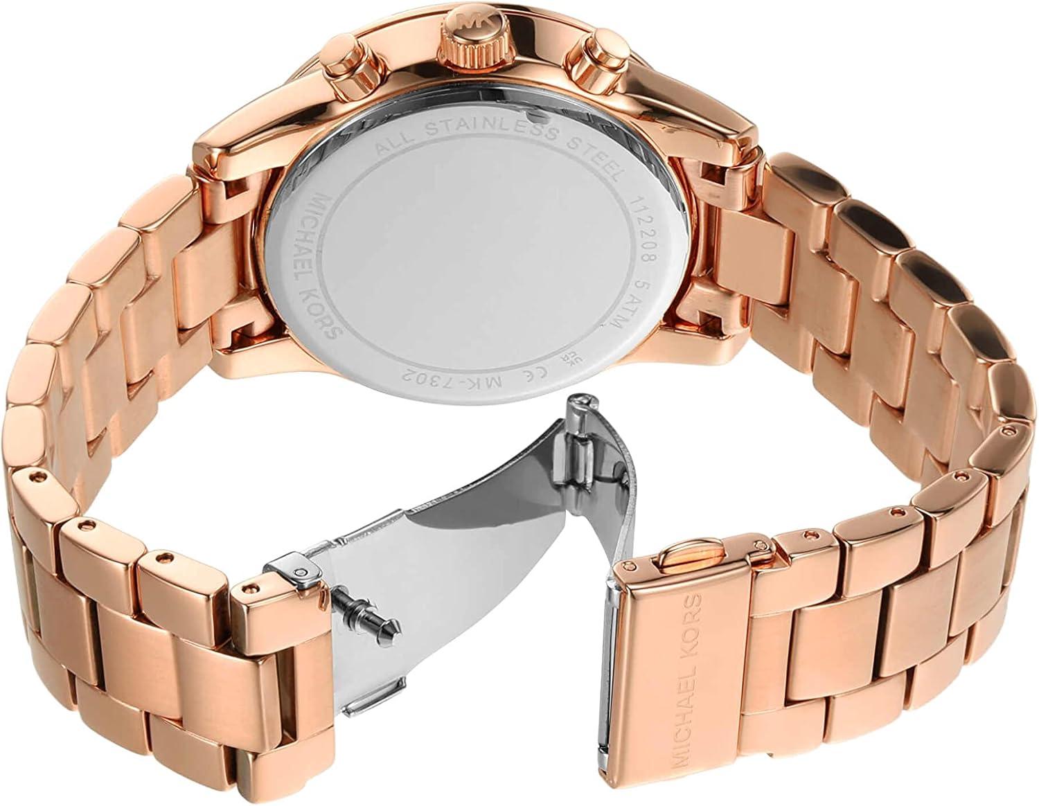 imageMichael Kors Ritz Womens Watch Stainless Steel and Pav Crystal Watch for WomenRose Glitz Dial