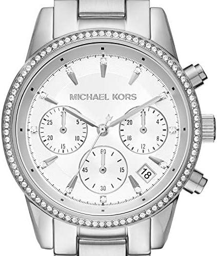imageMichael Kors Ritz Womens Watch Stainless Steel and Pav Crystal Watch for WomenSilver37mm