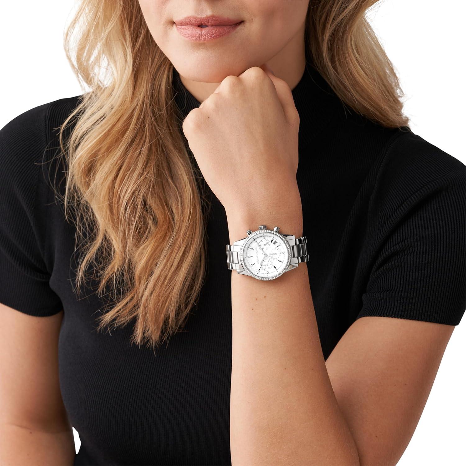 imageMichael Kors Ritz Womens Watch Stainless Steel and Pav Crystal Watch for WomenSilver37mm