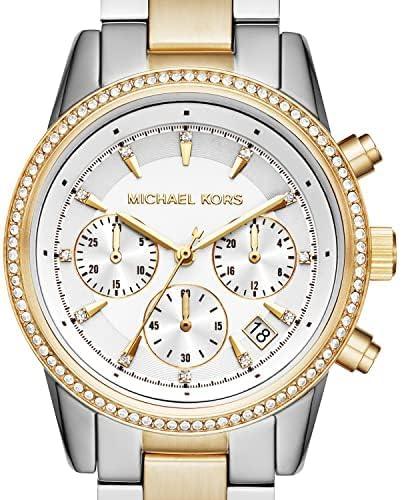 imageMichael Kors Ritz Womens Watch Stainless Steel and Pav Crystal Watch for WomenSilverGold