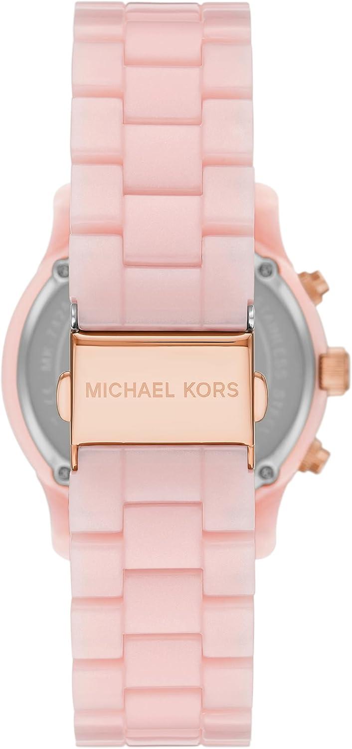 imageMichael Kors Runway Womens Watch Stainless Steel Watch for Women with Steel Ceramic or Silicone BandBlush Pink
