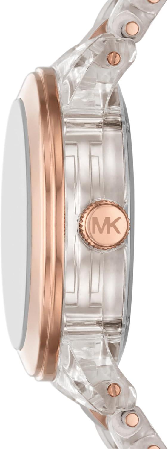 imageMichael Kors Runway Womens Watch Stainless Steel Watch for Women with Steel Ceramic or Silicone BandClear  Rose Gold