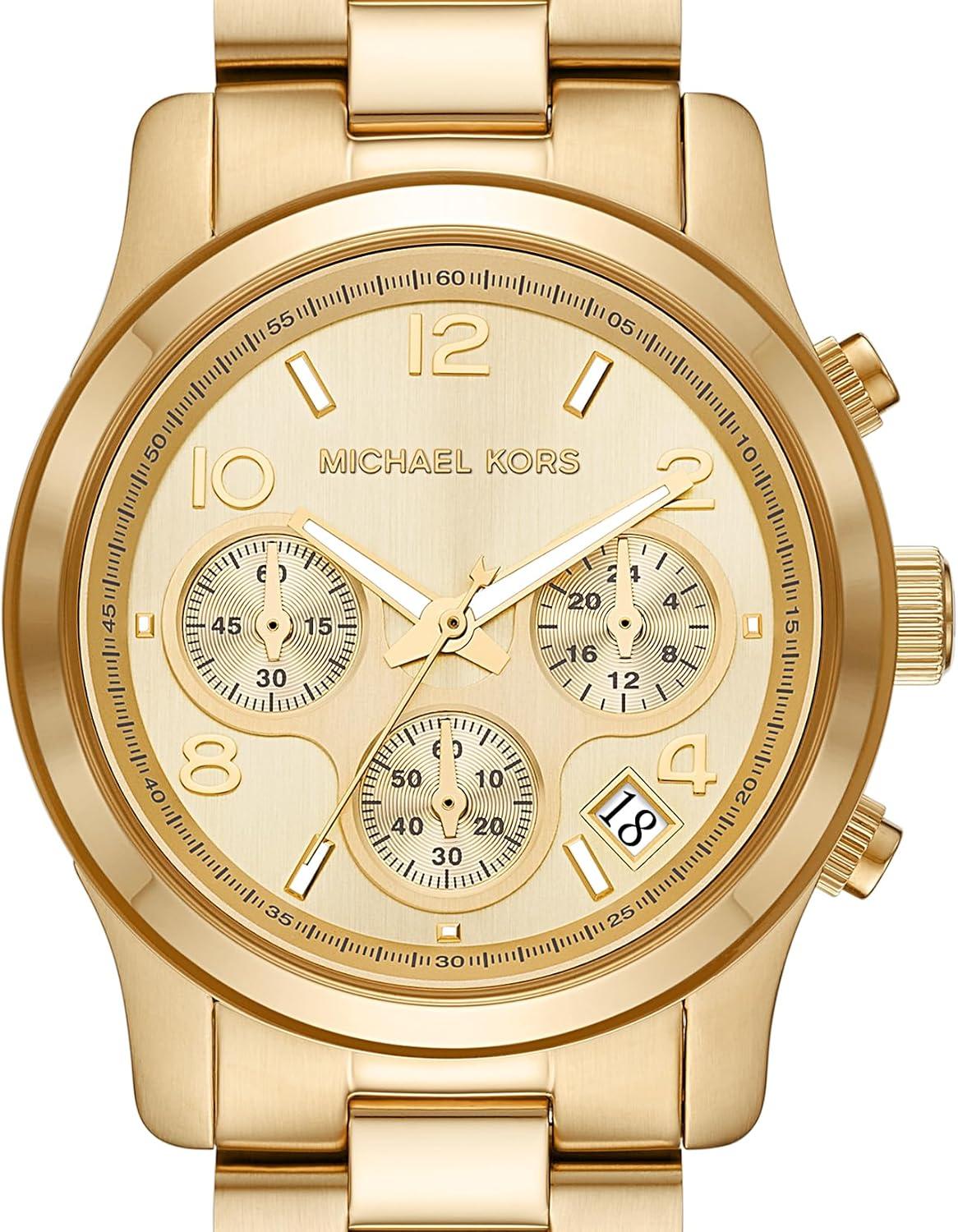 imageMichael Kors Runway Womens Watch Stainless Steel Watch for Women with Steel Ceramic or Silicone BandGold