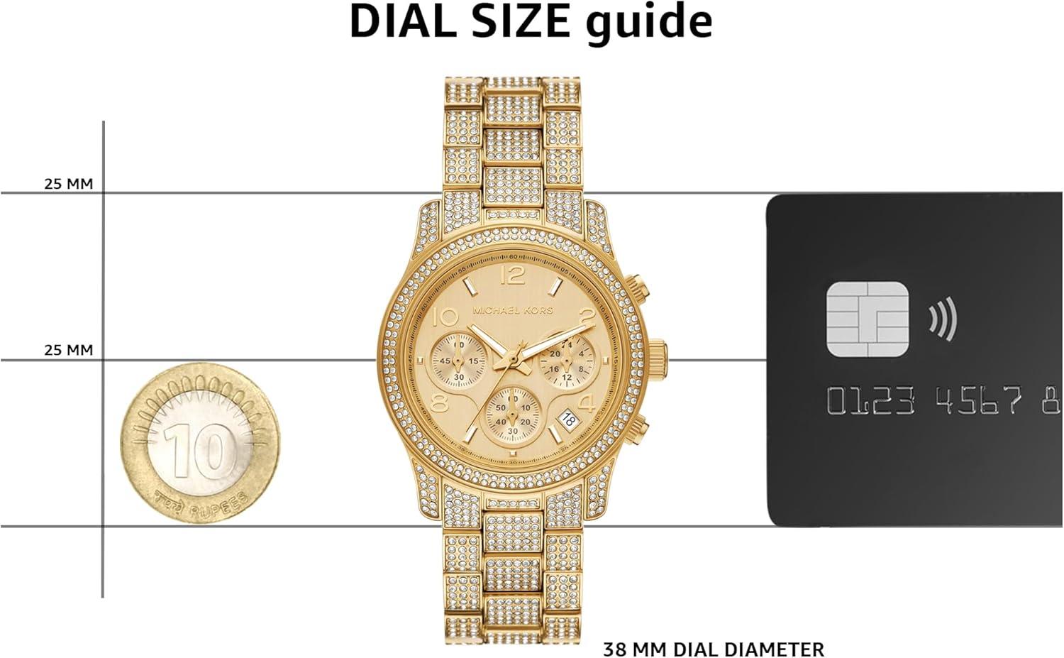 imageMichael Kors Runway Womens Watch Stainless Steel Watch for Women with Steel Ceramic or Silicone BandGold Pav