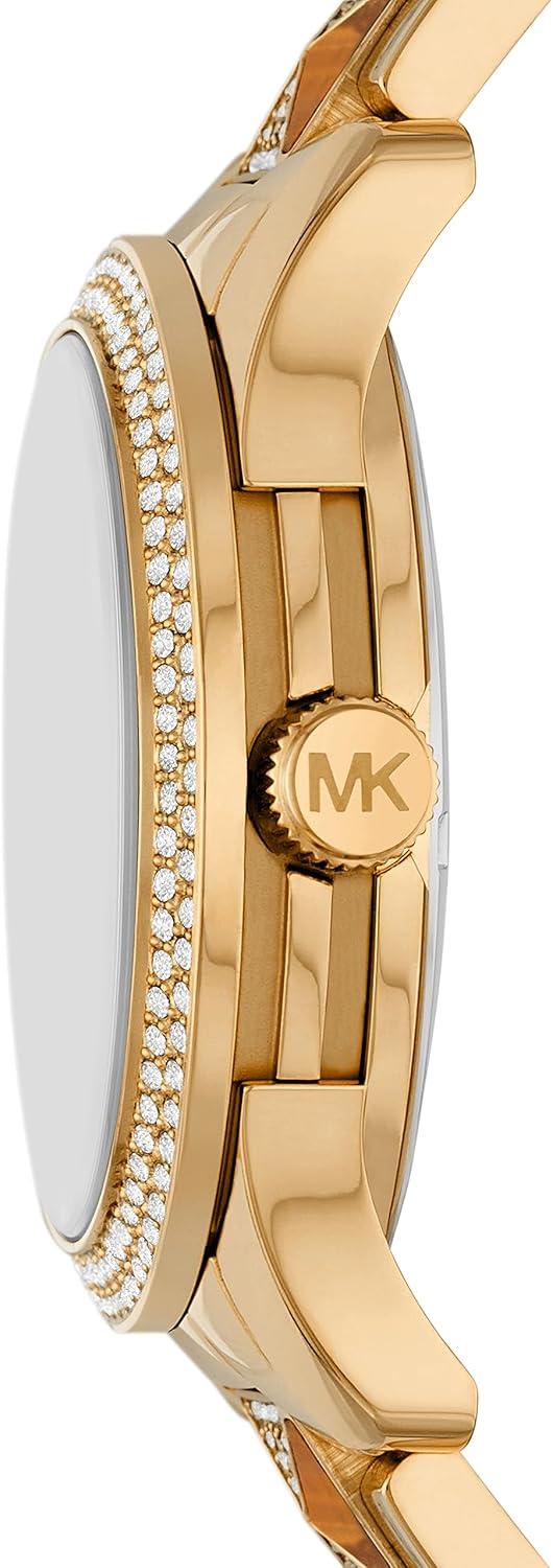 imageMichael Kors Runway Womens Watch Stainless Steel Watch for Women with Steel Ceramic or Silicone BandGoldYellow