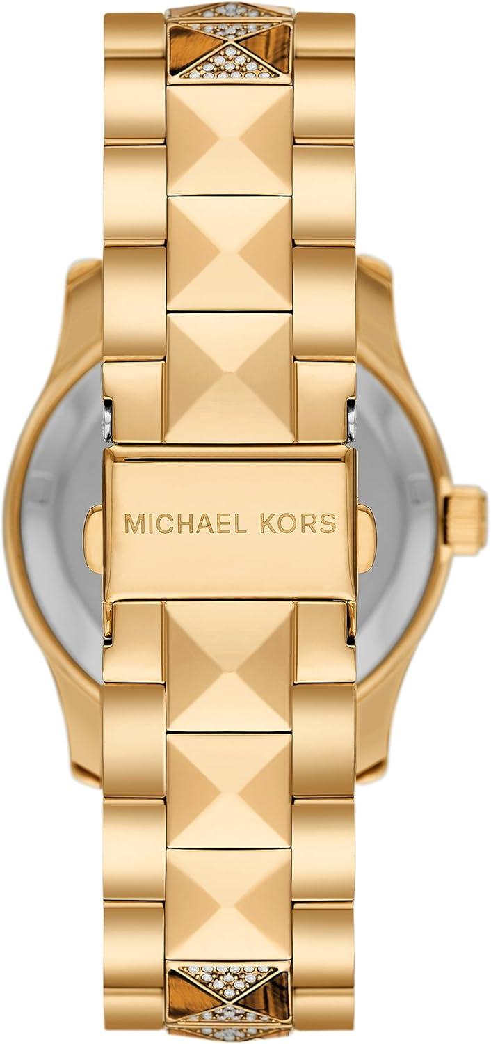 imageMichael Kors Runway Womens Watch Stainless Steel Watch for Women with Steel Ceramic or Silicone BandGoldYellow