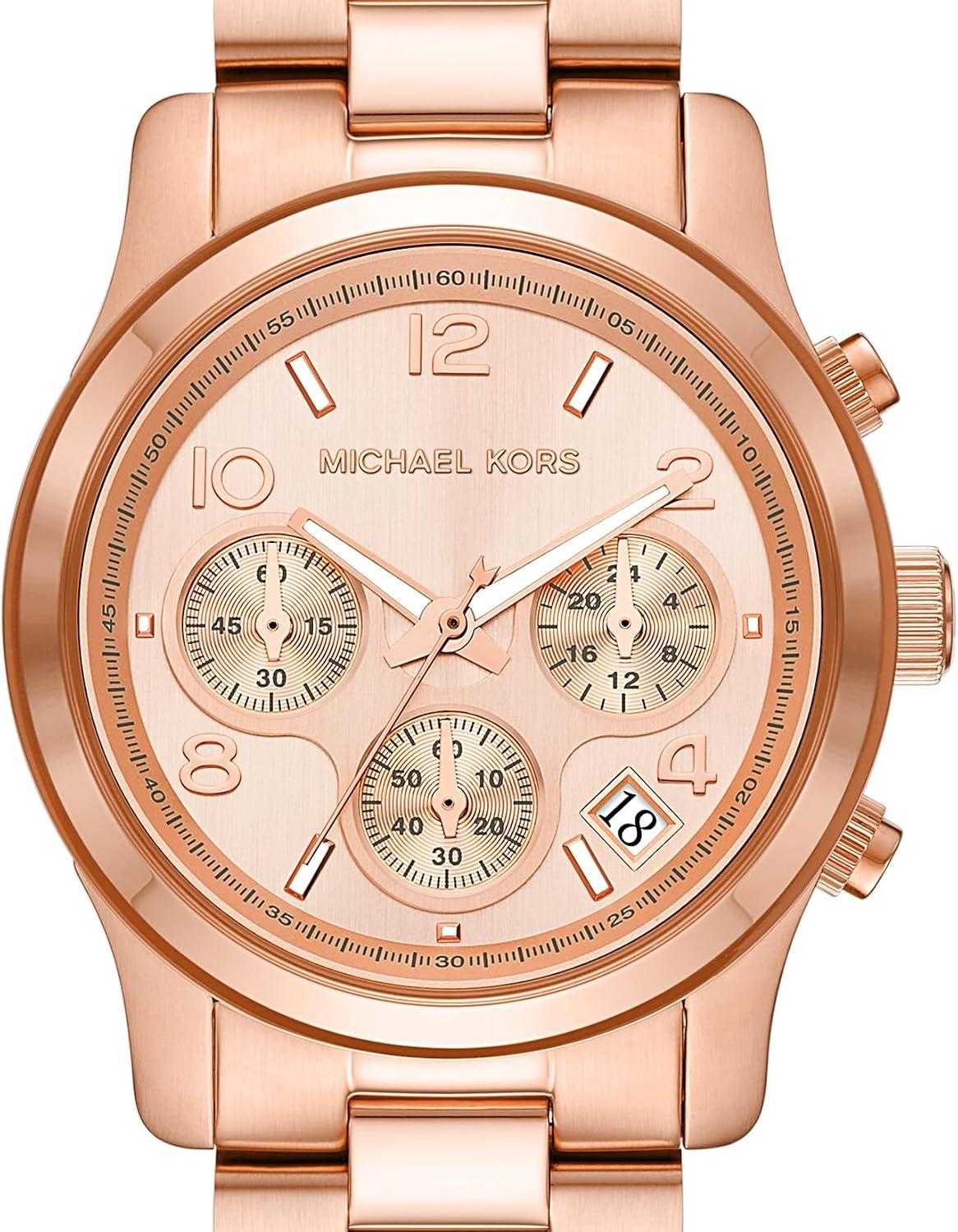 imageMichael Kors Runway Womens Watch Stainless Steel Watch for Women with Steel Ceramic or Silicone BandRose Gold