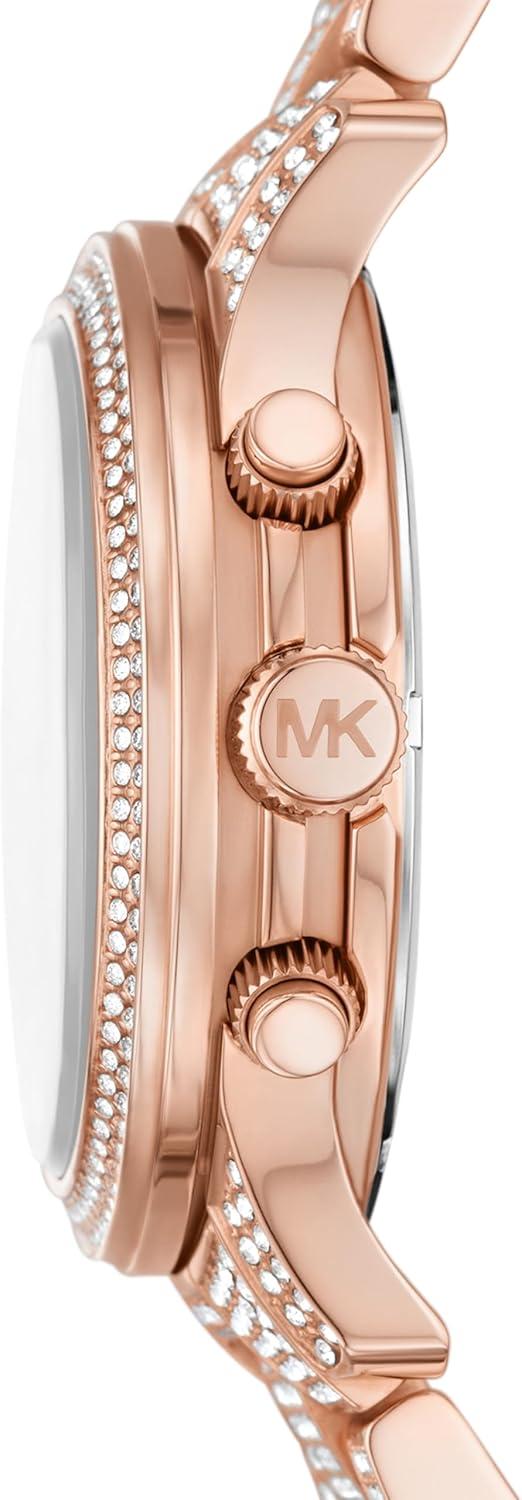 imageMichael Kors Runway Womens Watch Stainless Steel Watch for Women with Steel Ceramic or Silicone BandRose Gold Pave