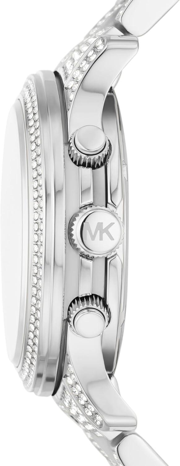 imageMichael Kors Runway Womens Watch Stainless Steel Watch for Women with Steel Ceramic or Silicone BandSilver Pav