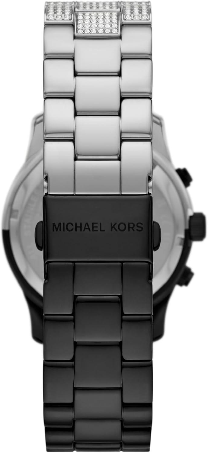 imageMichael Kors Runway Womens Watch Stainless Steel Watch for Women with Steel Ceramic or Silicone BandSilverBlack