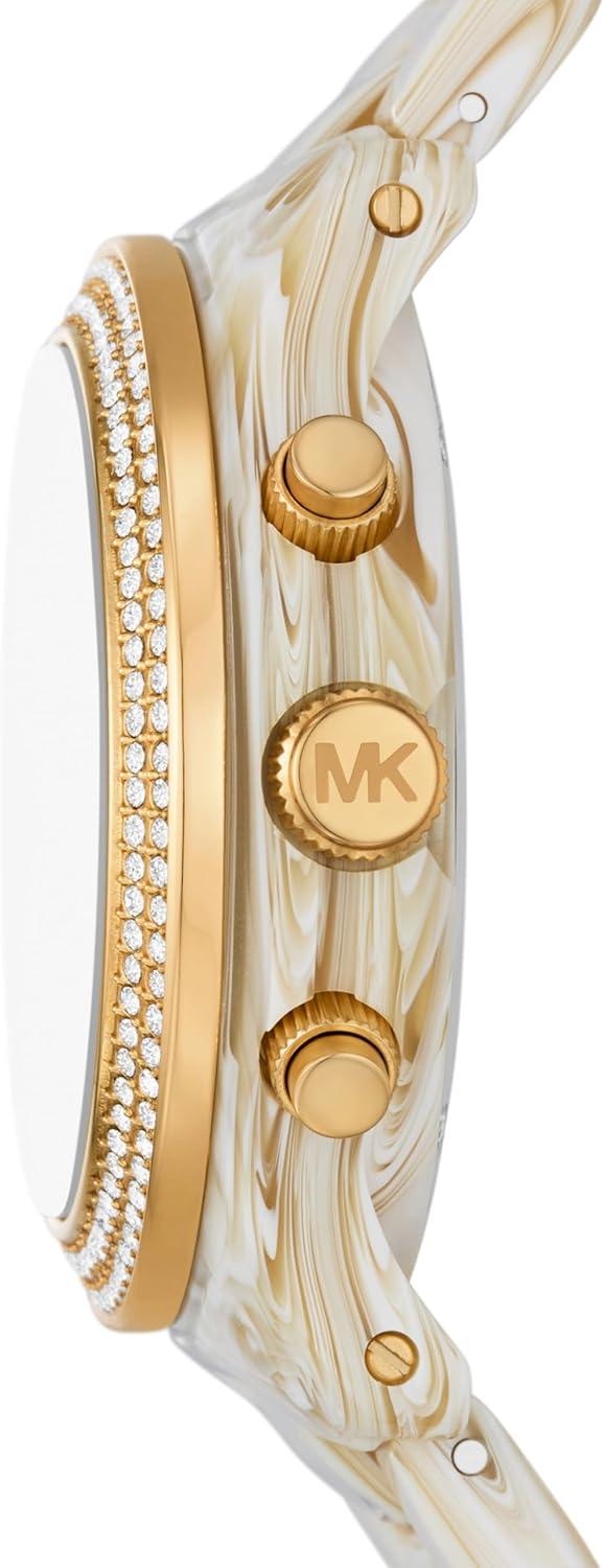 imageMichael Kors Runway Womens Watch Stainless Steel Watch for Women with Steel Ceramic or Silicone BandWhite Acetate