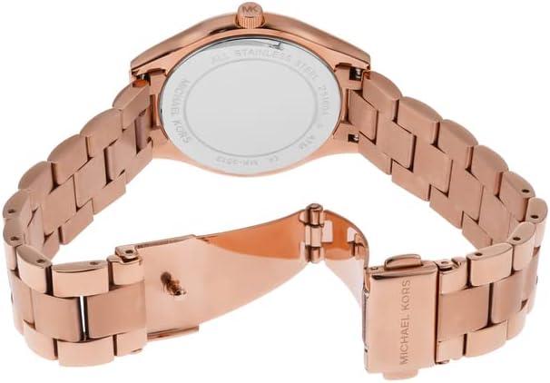 imageMichael Kors Slim Runway Womens Watch Stainless Steel Bracelet Watch for Women33MM Rose Gold