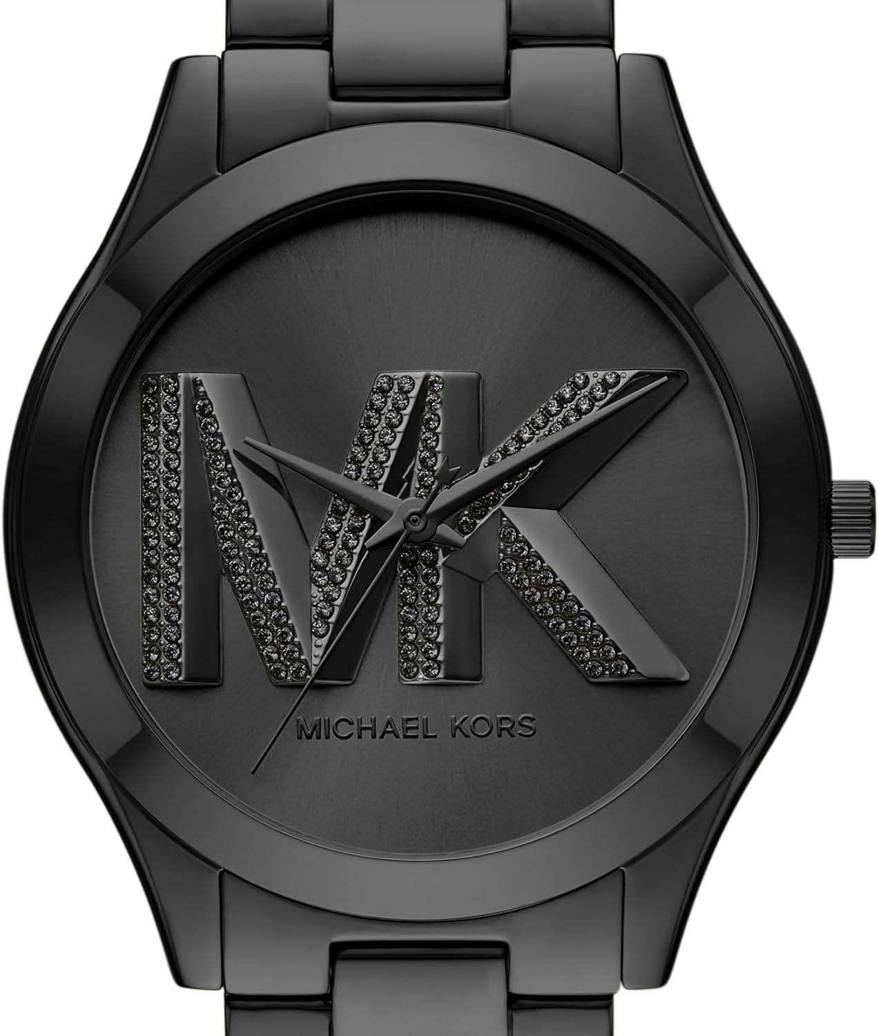 imageMichael Kors Slim Runway Womens Watch Stainless Steel Bracelet Watch for WomenBlack Logo