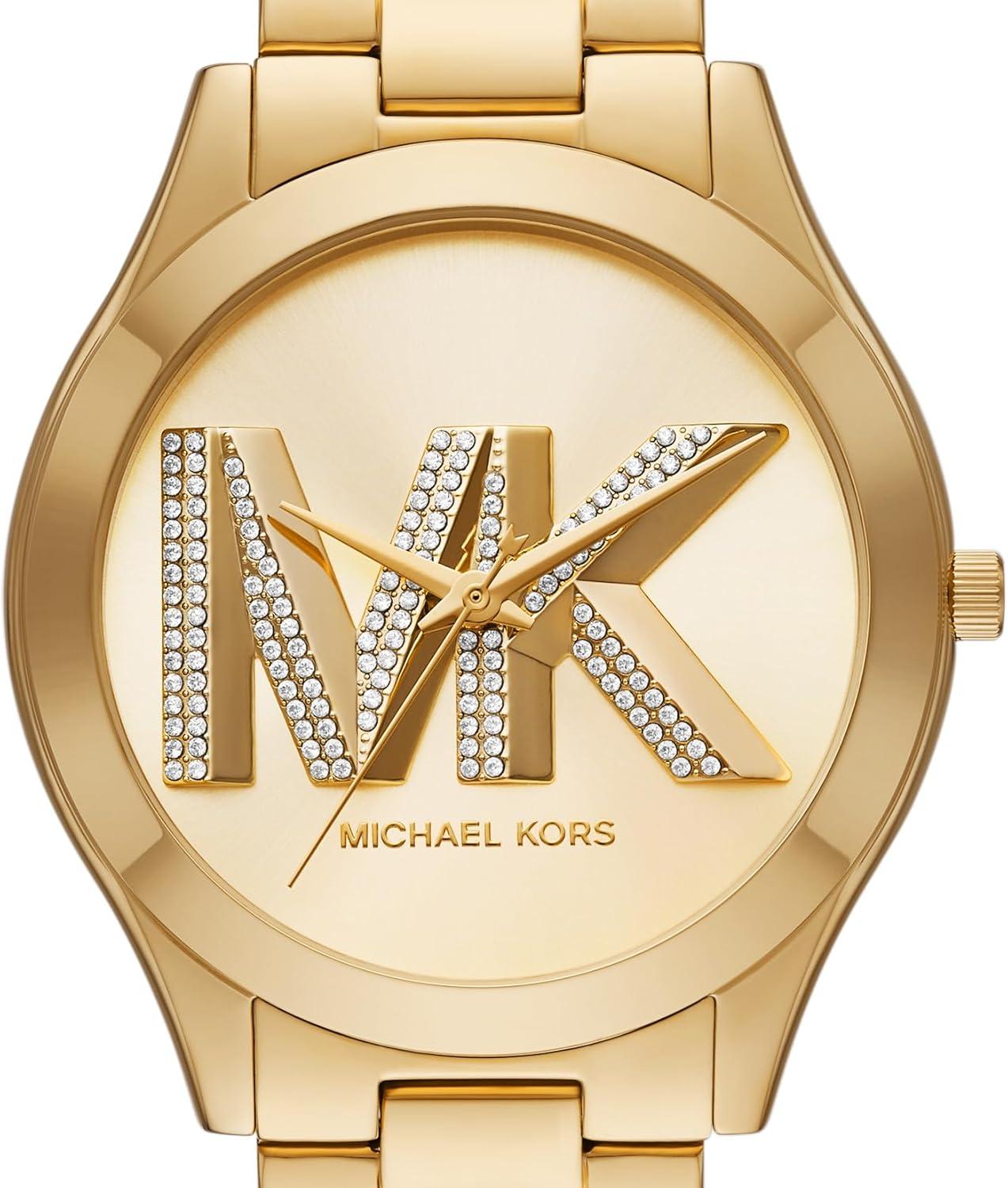 imageMichael Kors Slim Runway Womens Watch Stainless Steel Bracelet Watch for WomenGold Logo