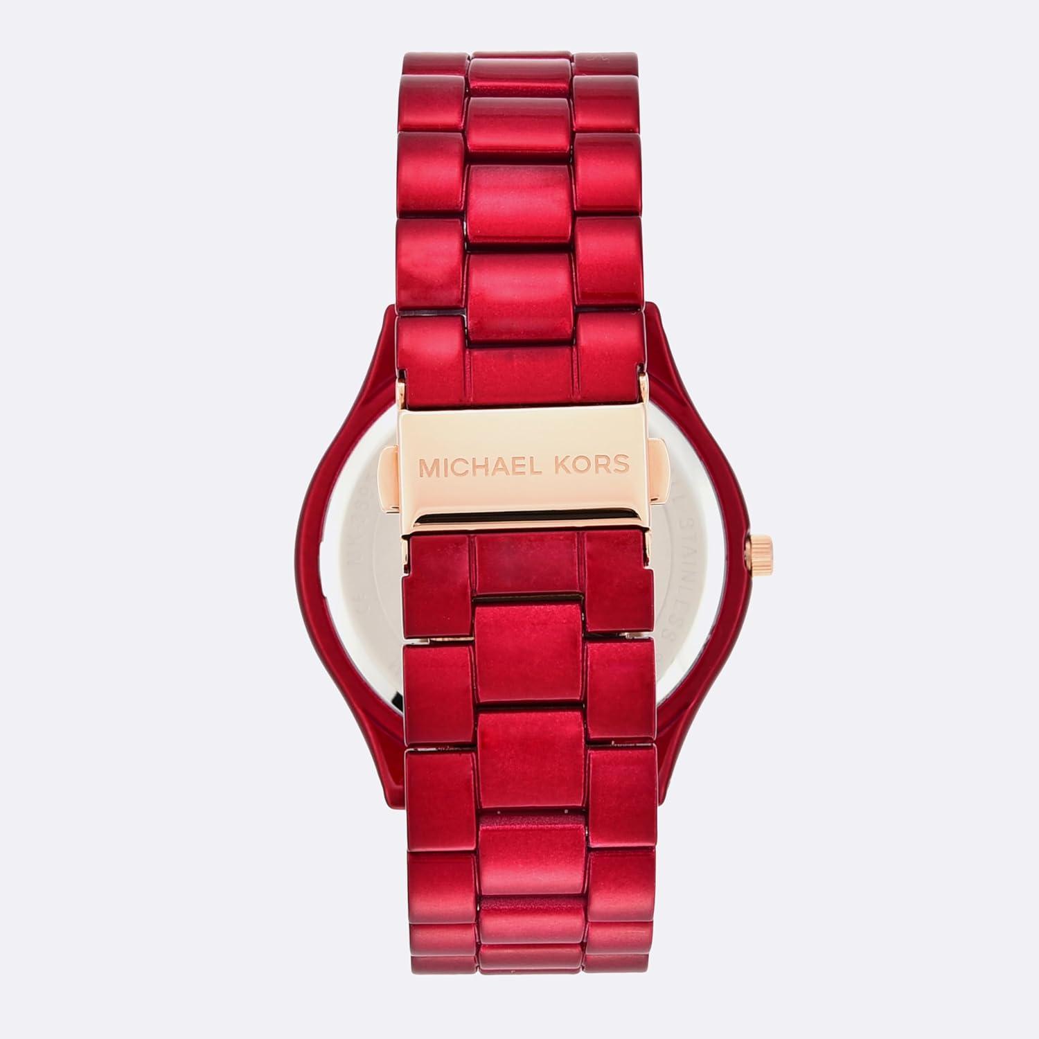 imageMichael Kors Slim Runway Womens Watch Stainless Steel Bracelet Watch for WomenRed Sunray