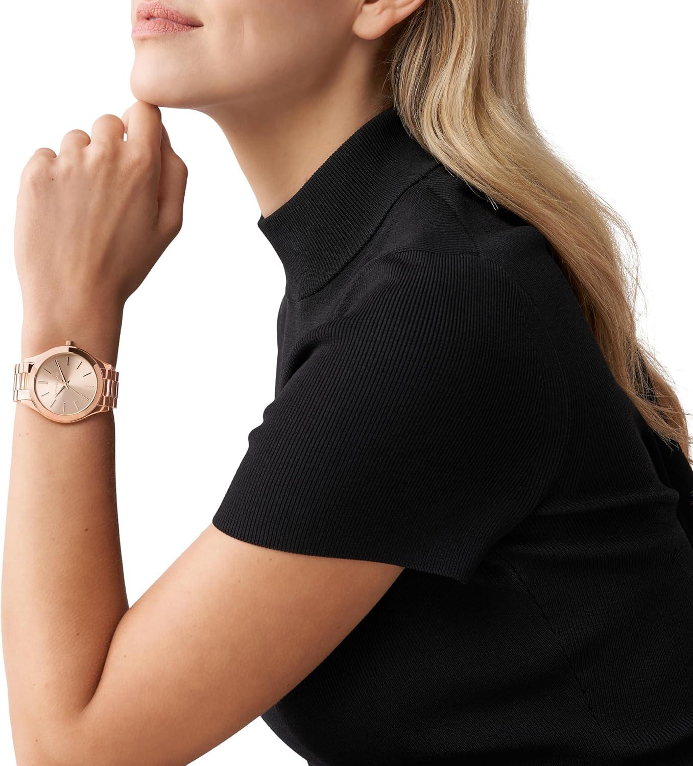 imageMichael Kors Slim Runway Womens Watch Stainless Steel Bracelet Watch for WomenRose Gold