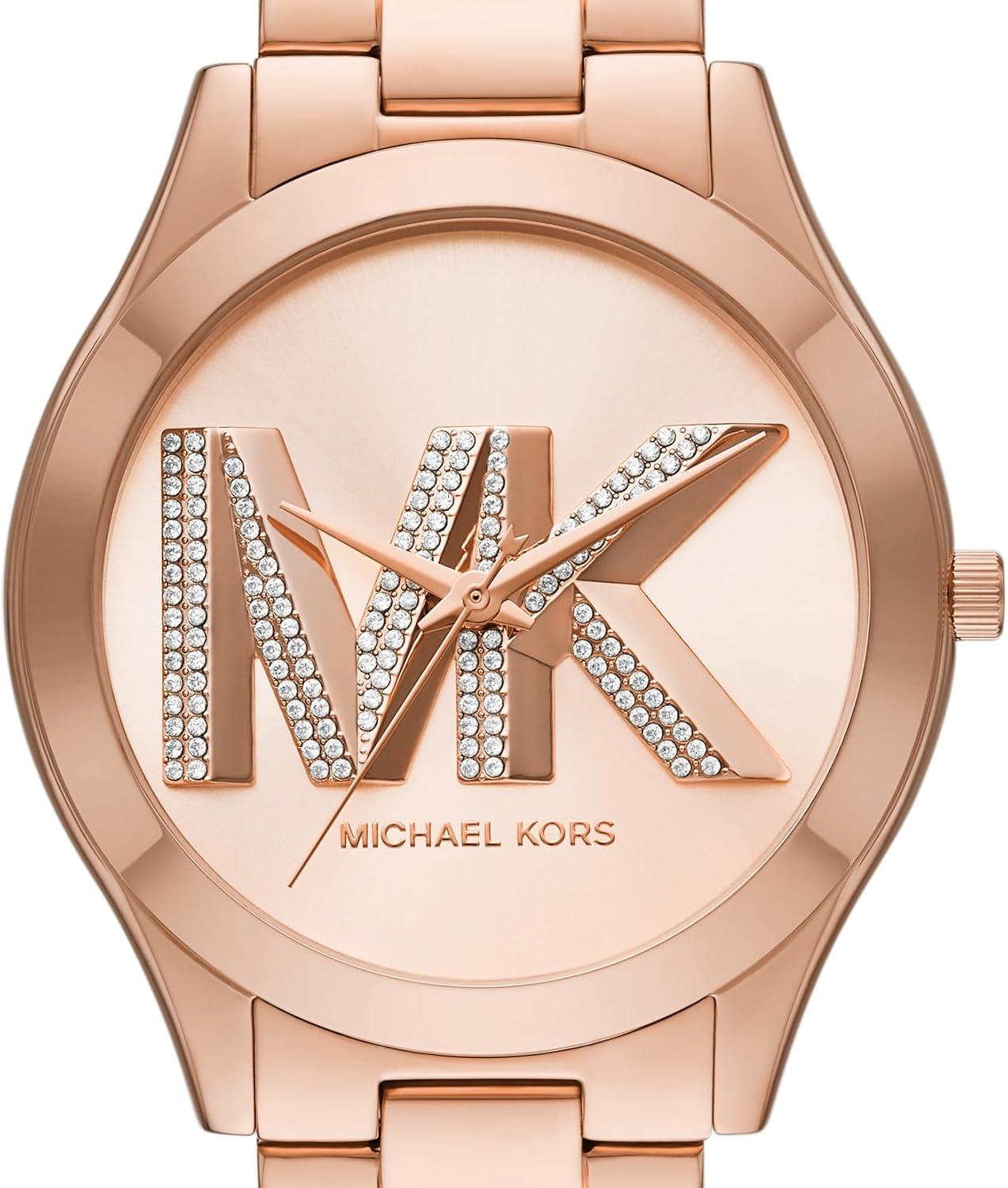 imageMichael Kors Slim Runway Womens Watch Stainless Steel Bracelet Watch for WomenRose Gold Logo