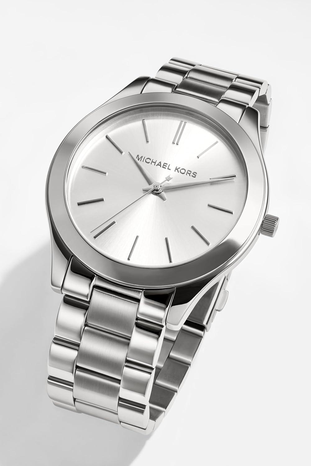 imageMichael Kors Slim Runway Womens Watch Stainless Steel Bracelet Watch for WomenSilver Sunray