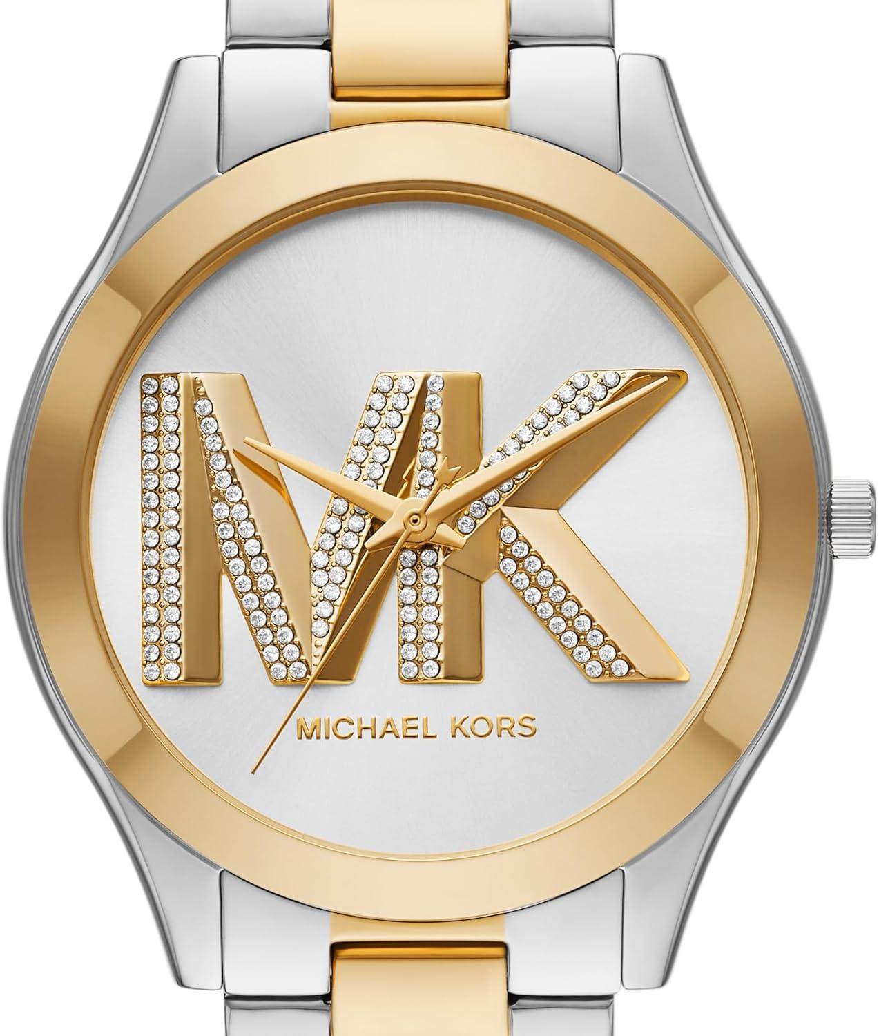 imageMichael Kors Slim Runway Womens Watch Stainless Steel Bracelet Watch for WomenTwo Tone Logo