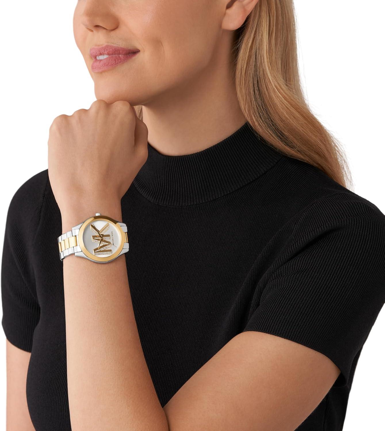 imageMichael Kors Slim Runway Womens Watch Stainless Steel Bracelet Watch for WomenTwo Tone Logo
