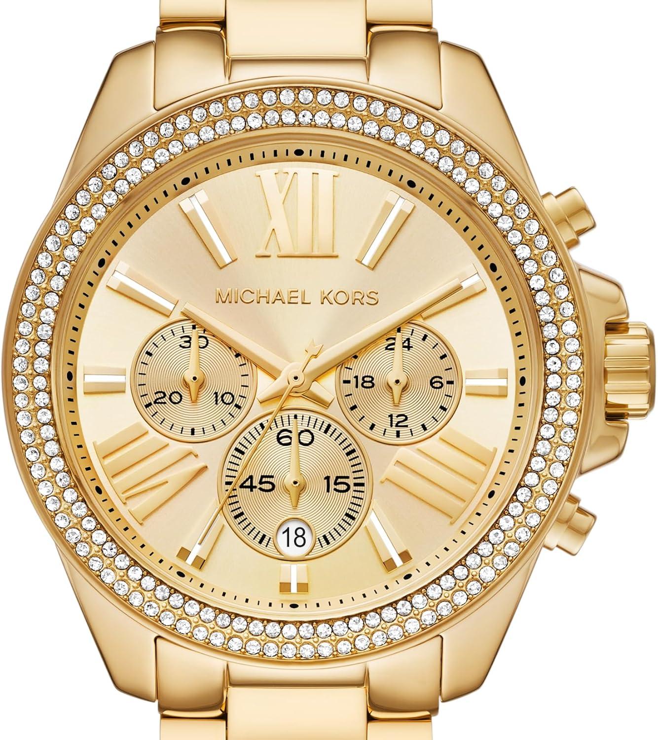 imageMichael Kors Wren Womens Watch Stainless Steel and Pav Crystal Watch for WomenGold Pave