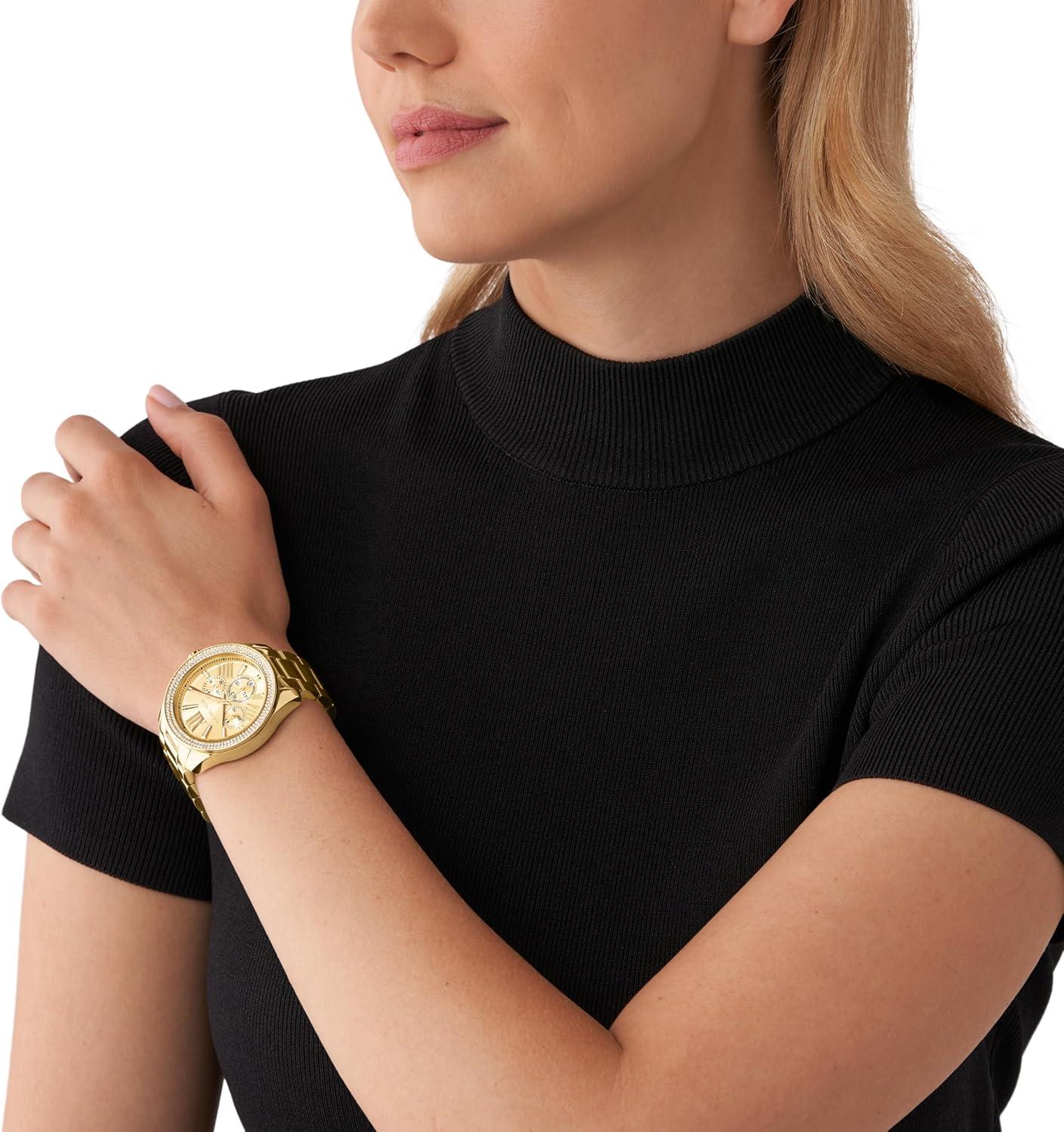 imageMichael Kors Wren Womens Watch Stainless Steel and Pav Crystal Watch for WomenGold Pave