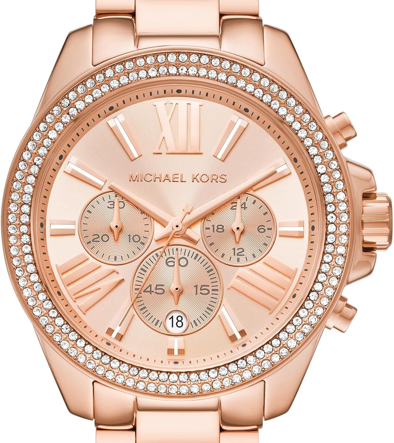 imageMichael Kors Wren Womens Watch Stainless Steel and Pav Crystal Watch for WomenRose Gold Pave