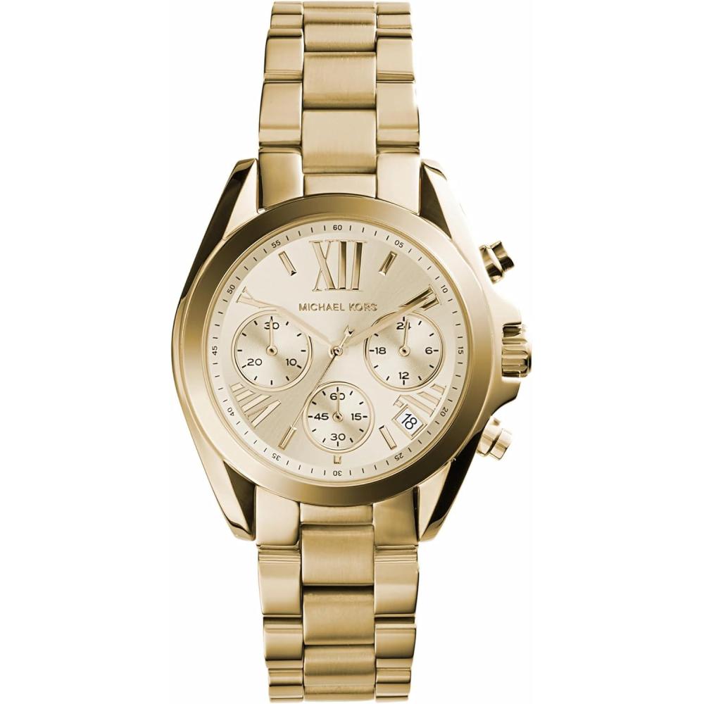 imageMichael Kors Bradshaw Womens Watch Stainless Steel Chronograph Watch for Women with Steel or Leather Band36MM Gold