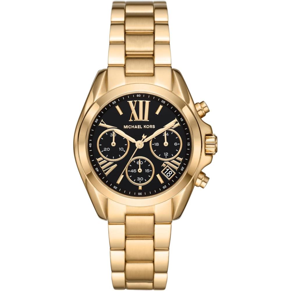 imageMichael Kors Bradshaw Womens Watch Stainless Steel Chronograph Watch for Women with Steel or Leather Band36MM GoldBlack