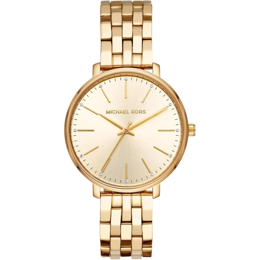 imageMichael Kors Pyper ThreeHand GoldTone Stainless Steel Womens Watch Model MK3898