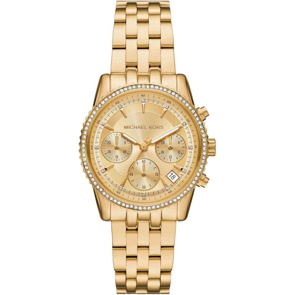 imageMichael Kors Ritz Womens Watch Stainless Steel and Pav Crystal Watch for WomenGold35mm