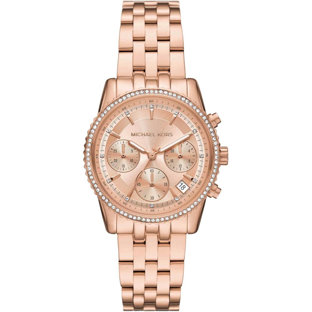 imageMichael Kors Ritz Womens Watch Stainless Steel and Pav Crystal Watch for WomenRose Gold35mm