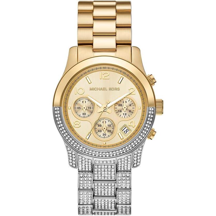 imageMichael Kors Runway Womens Watch Stainless Steel Watch for Women with Steel Ceramic or Silicone BandGold  Silver