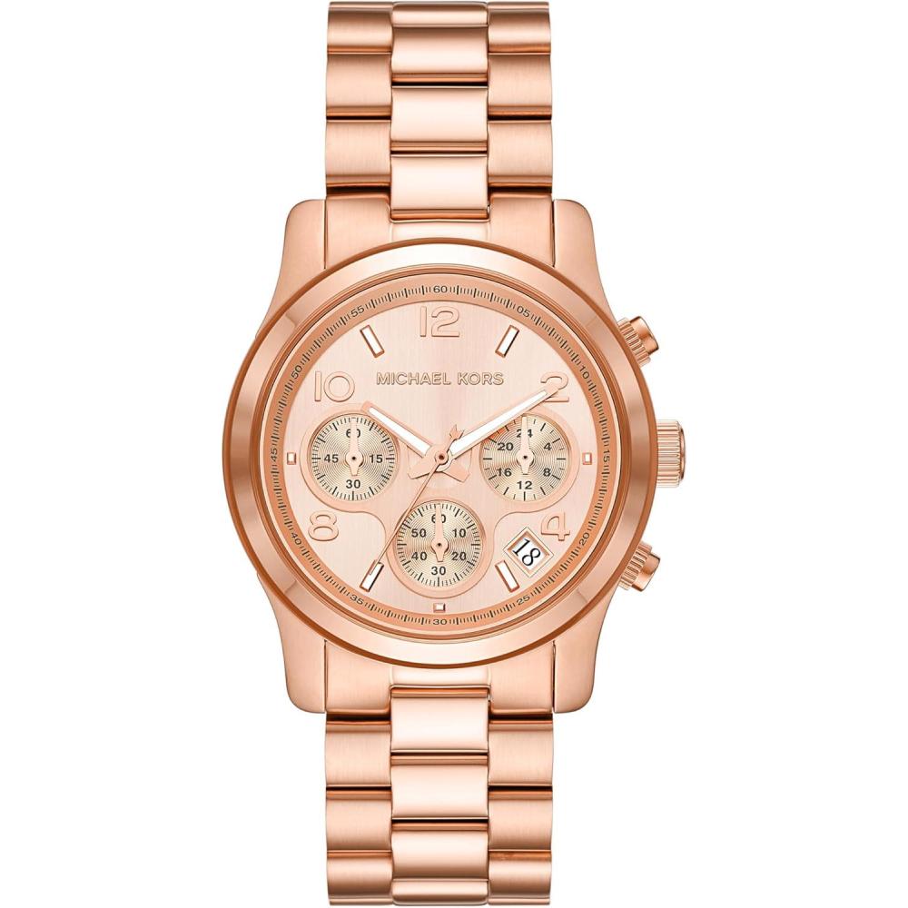 imageMichael Kors Runway Womens Watch Stainless Steel Watch for Women with Steel Ceramic or Silicone BandRose Gold